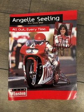 2000 Angelle Seeling signed Team Winston  NHRA Pro Stock Motorcycle Hero Card