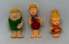 VINTAGE THE FLINTSTONES FIGURINES SET OF 3 HANNA-BARBERA BARNEY WILMA  PEBBLES