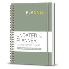 Undated Weekly Planner, Weekly To Do List Notebook with Goal, Organizer & Green