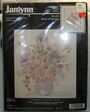 Vintage Janlynn Counted Cross Stitch  02-454 BURST of SPRING 1998 NIP Sealed
