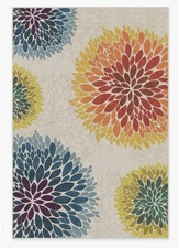 Ruggable Floral Medallion Multicolor Rug 6'x9' With Pad