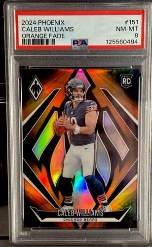 Caleb Williams 2024 Panini Phoenix - Rookies  #151 Orange Fade (RC) PSA 8