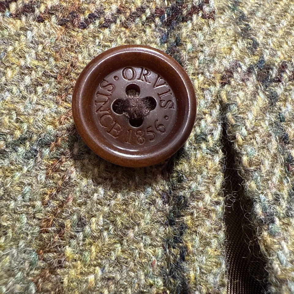 Orvis Tweed Button Hunt Vest Waistcoat Wool Work Outdoorsman Fishing L 44 - Image 2 of 4