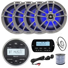 JBL PRV175 Receiver, Antenna, 4X 6.5" LED Speaker, USB/AUX Mount, Remote, Wire