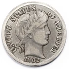 1902-P Barber Silver Dime Fine (F), Philadelphia Mint