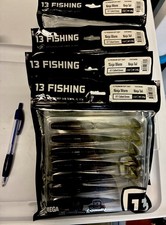 Lot Of 4 Packs-13 Fishing Ninja Worms, 5.5” Long, 3/8oz Each, Collard Greens