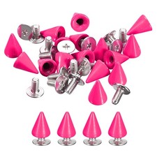 50 Set Cone Spikes Studs 7x10mm Studs and Spike Screw Back Rivet Rose Red