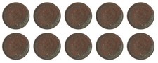 Portuguese India 1/8 Tanga, 1881-1886, KM #307, F-Fine King Luis I X 10 PCS