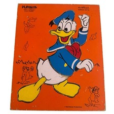 Playskool Donald Duck Wooden Peg Puzzle Walt Disney 190-2 8 Pieces 3 to 6 Years