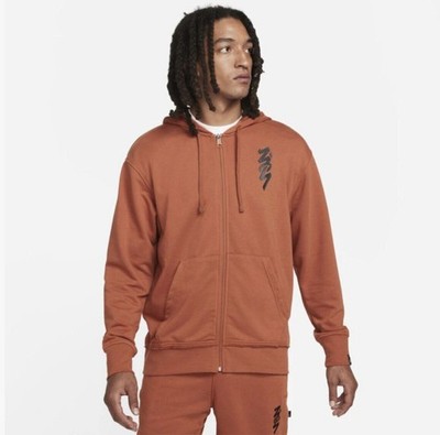NIKE JORDAN ZION DRI-FIT FULL ZIP HOODIE HERREN UK M 'RUSETT' - DJ5869 246 