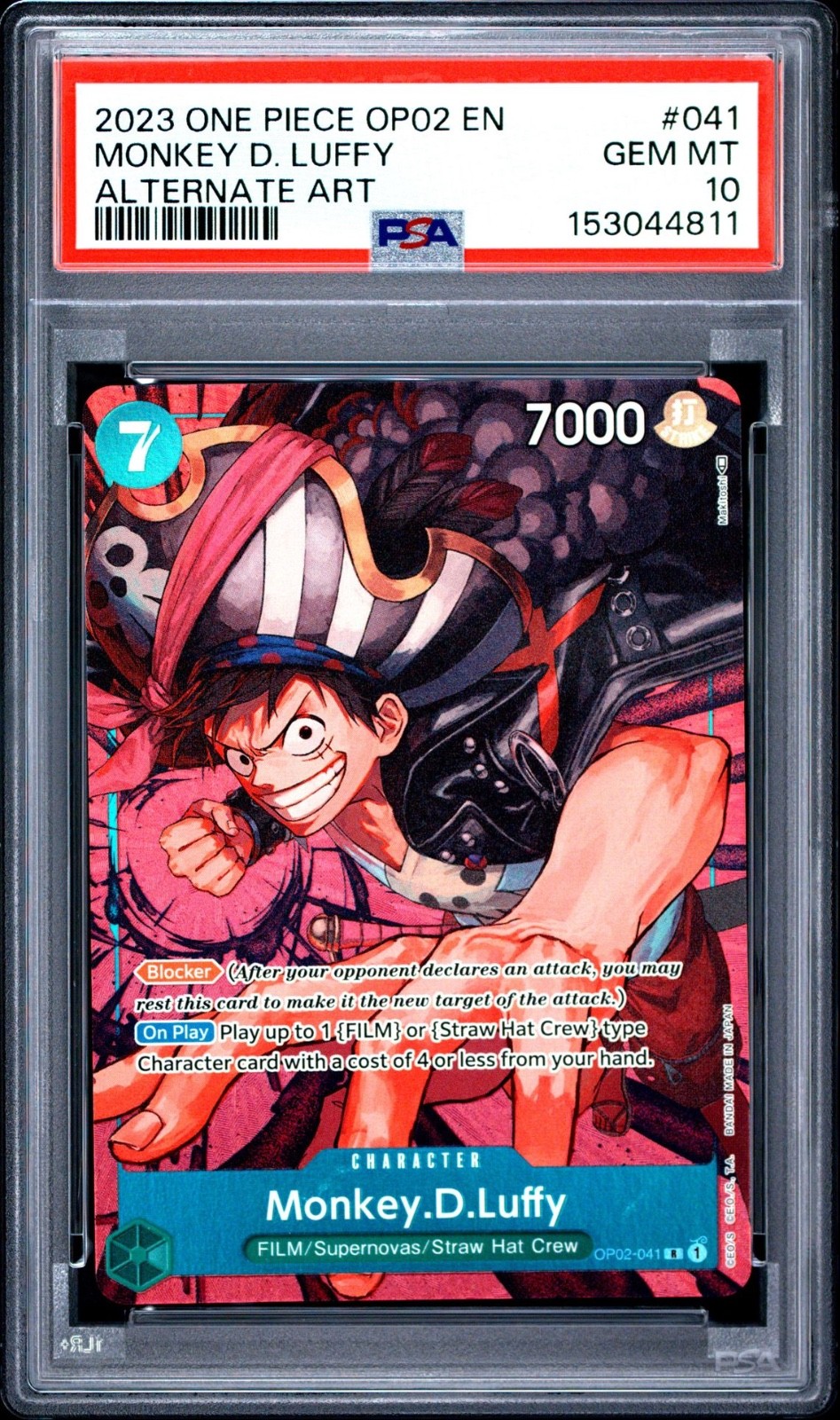 One Piece Monkey D Luffy Alternate Art OP02-041 PSA 10 Gem Mint