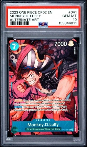 One Piece Monkey D Luffy Alternate Art OP02-041 PSA 10 Gem Mint