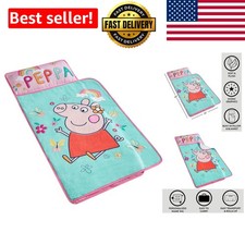 Soft Plush Quilted Nap Mat for Toddlers - Peppa Pig Design with Pillow  Blanket