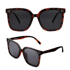 Trendy TAC Polarized Square Sunglasses for Women Men, Oversized Lightweight TR90
