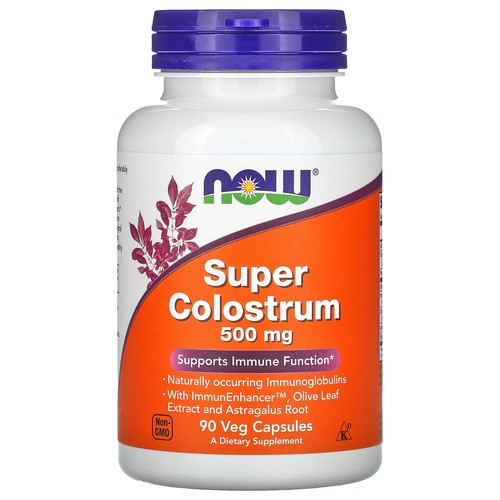 Now Foods Super Colostrum 500 mg 90 Veg Capsules GMP Quality Assured