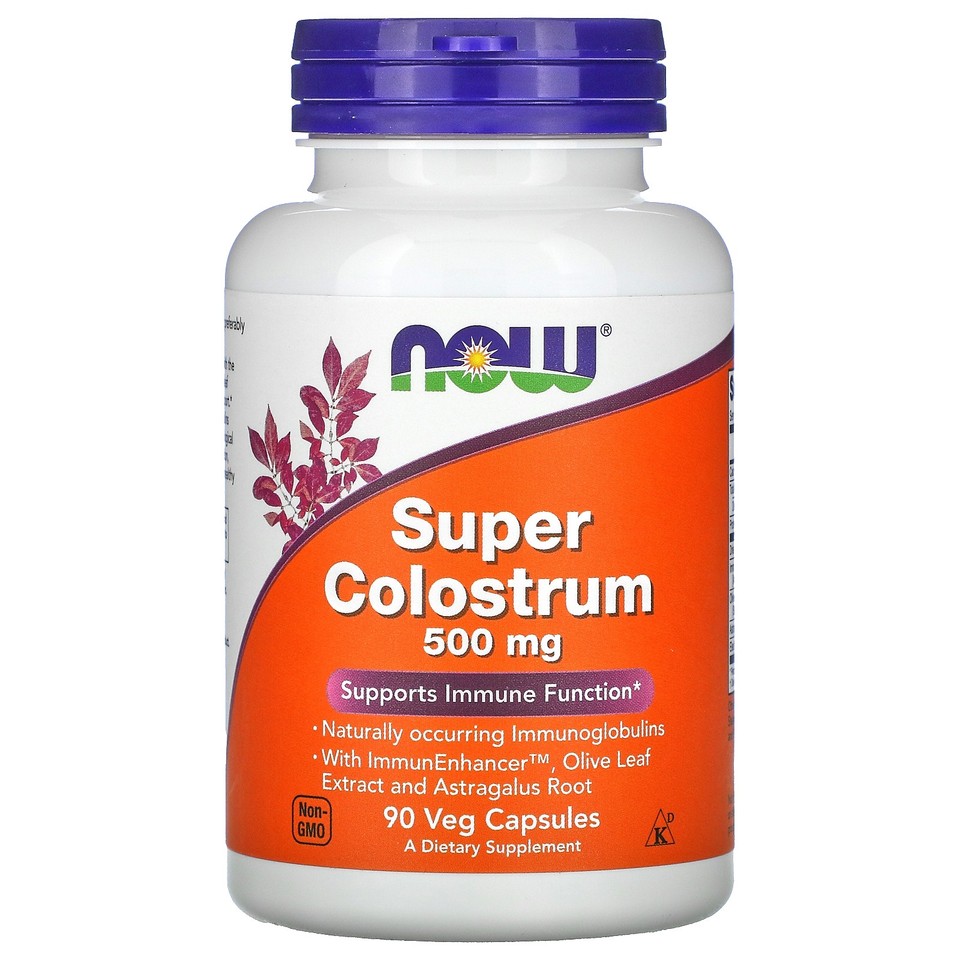 Now Foods Super Colostrum 500 mg 90 Veg Capsules GMP Quality Assured