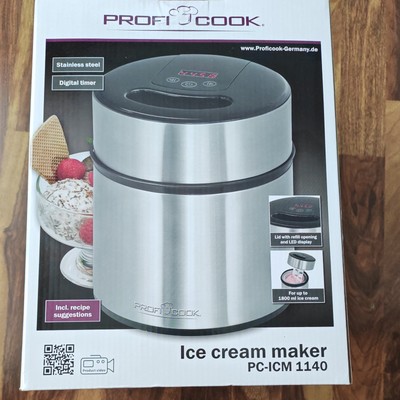 Eiscreme-Maker ohne Kompressor, Fabrikat: Profi Cook , Edelstahl, Digital Timer