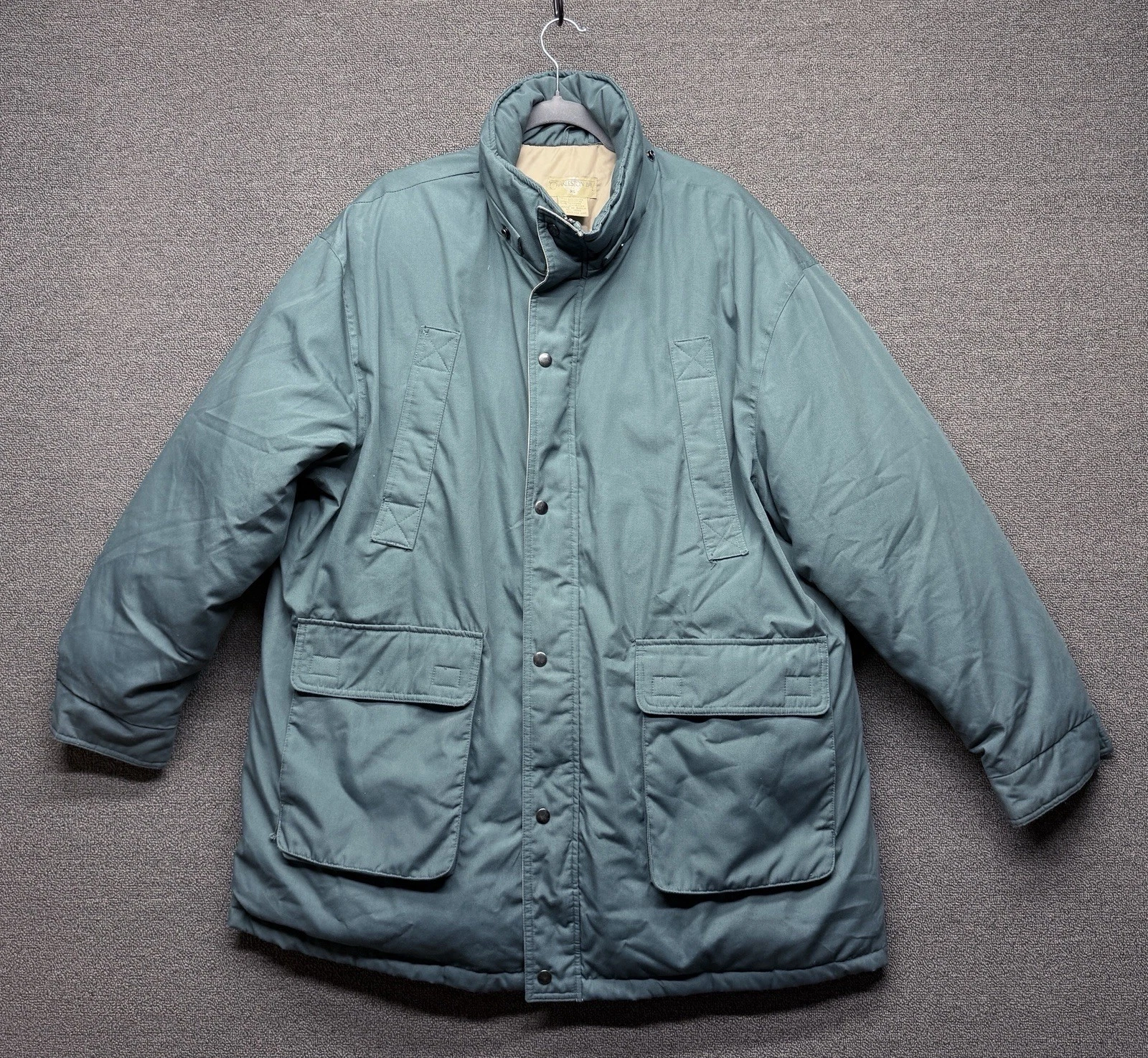 Vintage Charleston Bay Green Down/Feather Winter Coat Chore Utility Jacket