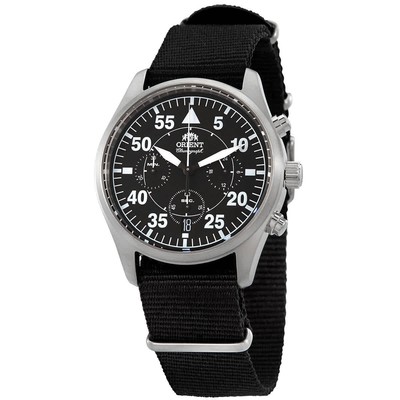 Orient Flight Chronograph Quartz Black Dial Men's Watch RA-KV0502B10B