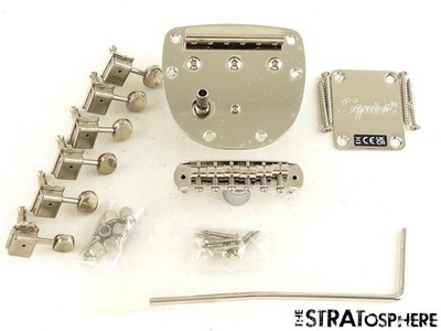 Fender Squier 70s Jaguar HARDWARE SET BRIDGE PLATE TUNERS.