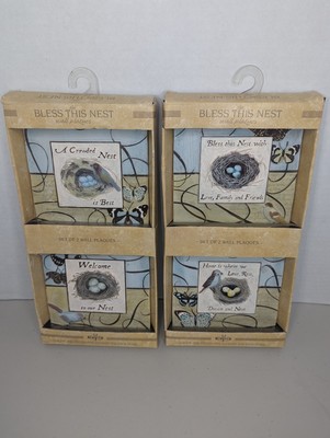 Bless This Nest Wall Plaques Bird Lovers 5.5'' Full Set Of 4 