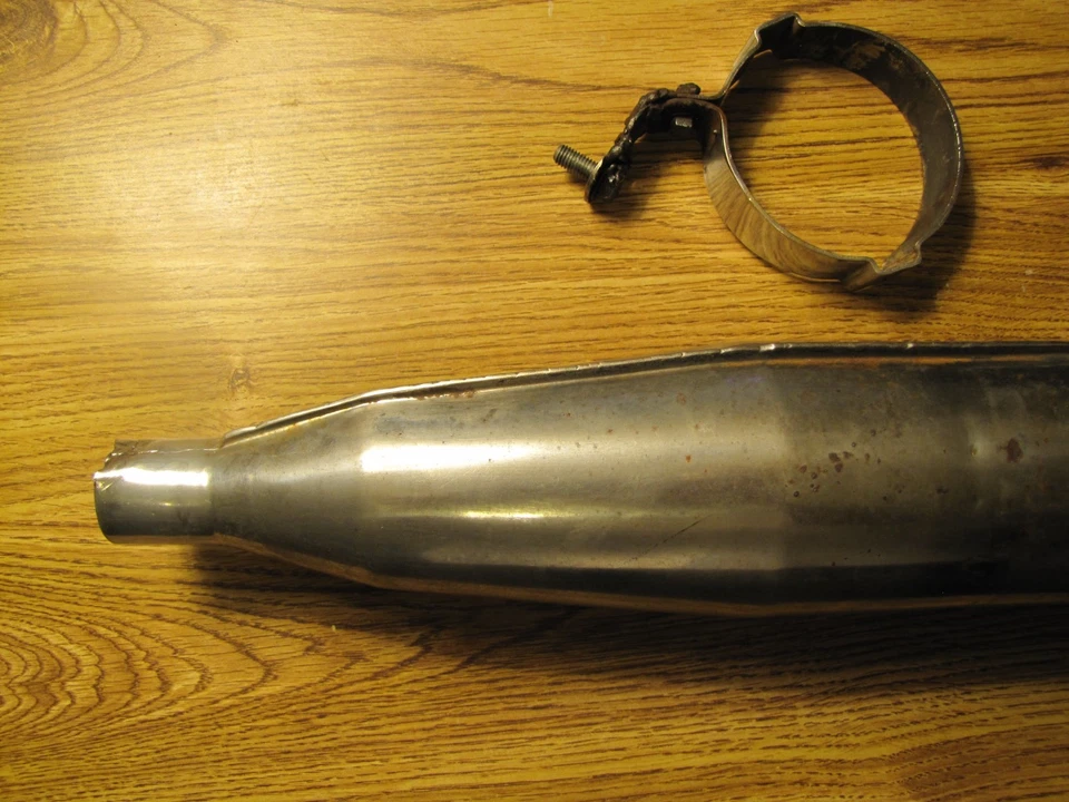 1970-е Bultaco Pursang Lobito хромированный рассол глушитель 125 175 250 выхлопная труба - Изображение 3 из 4