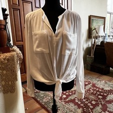Karen Kane Heat Wave Off White Tie Front Top Size Small NWT