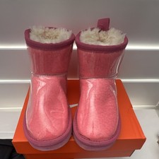 UGG Pink Waterproof Faux Fur Mid-Calf Snow Boots Girls US Size 13 UK31