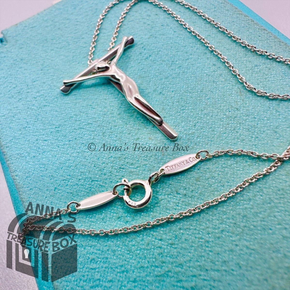 Tiffany & Co. 925 Silver Elsa Peretti 27mm Crucifix Cross 16