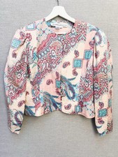 Anne Crimmins for Umi Collections Paisley Jacket Vintage 80s Quilted Brocade L