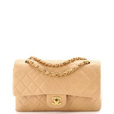Chanel Vintage Classic Double Flap Bag Quilted Lambskin Medium