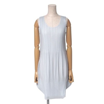 PLEATS PLEASE ISSEY MIYAKE Sleeveless Deformed Mesh Two-Layer Dress Size 4 Used