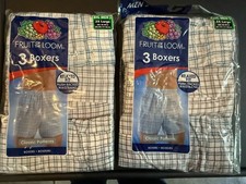 Men  s Fruit Of The Loom 2XL Boxers 3 pack 2 NEW SEALED Classic Patterns