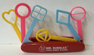 Vintage RED Mr. BUBBLES Swiss Bubble Blower Tootsie Toy Novelty 1980s
