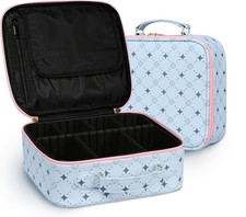 Travel Makeup Bag,Waterproof Cosmetic Organizer, Adjustable Dividers,Portability