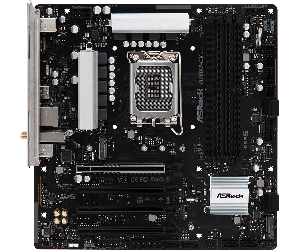 ASRock B760M-CX WiFI 6E Intel LGA 1700 DDR5 Micro ATX Desktop