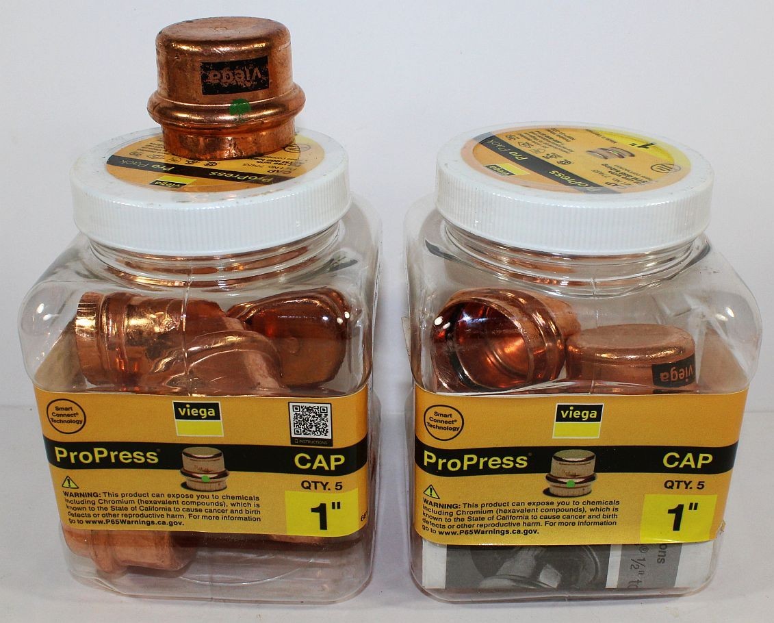 Viega ProPress - 1 Inch Press Copper Cap Fitting - 12 Pieces - #77455