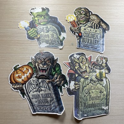 Vintage Beistle Halloween Die Cut Window Made in USA Hanging Decor Set Of 4 Lot
