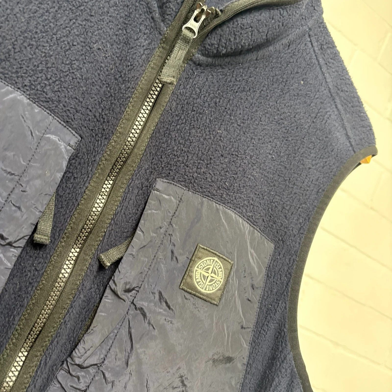 Stone Island Navy Teddy Fleece Gilet image 4