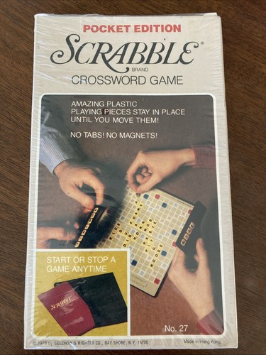 Vintage 1978 Scrabble Pocket Edition #27 Crossword Game Brand New Sealed - Picture 2 of 3