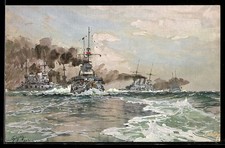 Künstler-ak Hans Bohrdt: Exerzieren Le Linienschiffe Im Geschwaderverbande