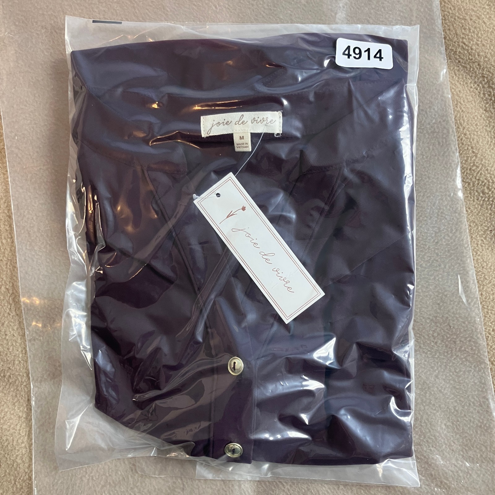 Joie de Vivre Women's Roll-Tab Sleeve Blouse Size M Purple NWT