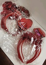 12 Pack  Valentine's Day Party Headband  Red Glitzy Sequin Metallic  NIP