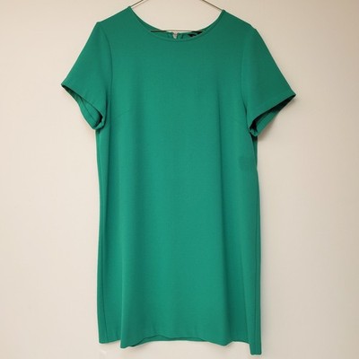 Felicity & Coco Kelly Green Shift Dress Short Sleeve Back Zip Size M