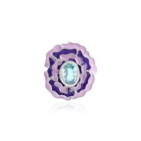 Cavill Zirkon SilberanhäNger 925 Sterling Blumen Oval 1,05Ct Damen Schmuck