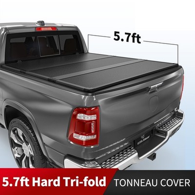 5.7FT 6.4FT FRP Hard Tri-fold Tonneau Cover For 2009-2025 Dodge Ram 1500 Classic