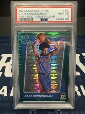 2021 Donruss Optic Cade Cunningham Fanatics Green Pulsar Rookie RC PSA 10!