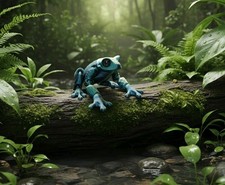 3D Druck Frosch, Flexi Frosch, Deko, Figur, Geschenk, Blau/Gr&uuml;n/Orange