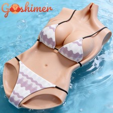 Silicone Bodysuit Breast Forms C-E Cup Fake Vagina Hip Shaping Female Body Suit