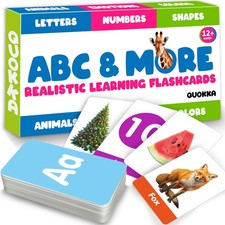 QUOKKA ABC Learning Flash Cards for Toddlers 2-4 Years Old   60 Realistic